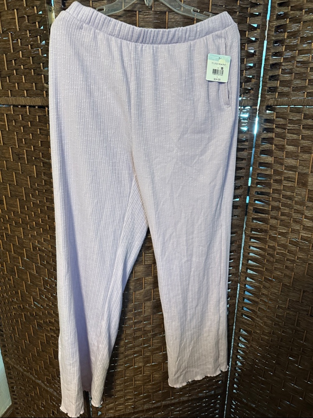Soft Ribbed Lavender Sleep Pants - Women